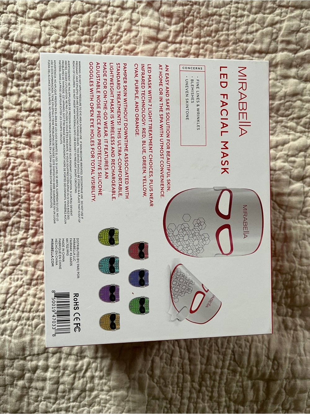 Mirabella medical grade LED Phototherapy Facial Mask – 7-Color Light Therapy - Picture 2 of 4